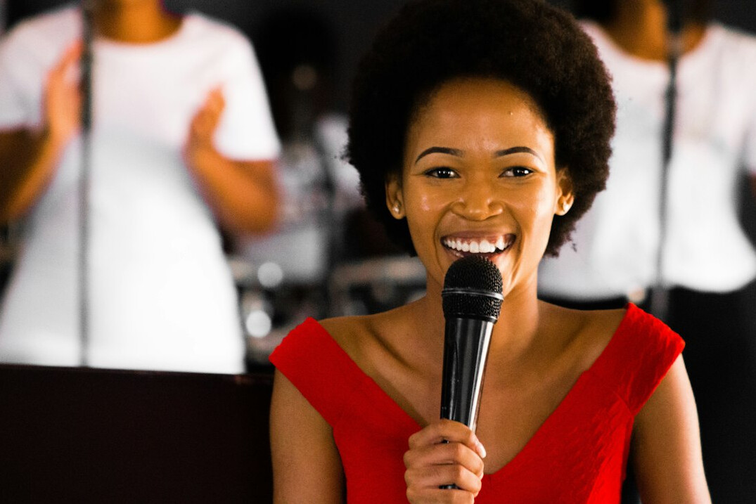 woman speaking confidently
